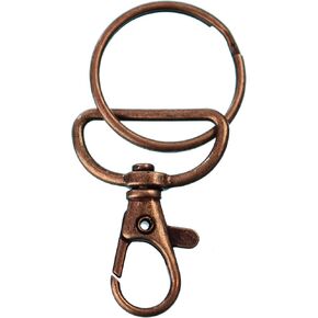CleverDelights 1 "Cwivel Lobster Clasps مع حلقات المفاتيح - لون النحاس العتيق - 25 مجموعة