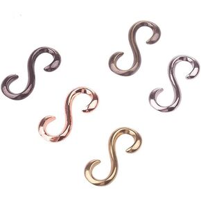 5pcs نقي النحاس النحاس على شكل S 27 مم/1INCH S السنانير الموصلات قلادة clasp نتائج مجوهرات لصنع المجوهرات DIY (لون عشوائي)