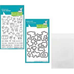 Fawn Fawn أنت ماعز هذا 4 "x6" ختم واضحة وموت تنسيق (LF2770 ، LF2771) 1 طوابع/تموت تخزين جيب ، حزمة من 3 عناصر