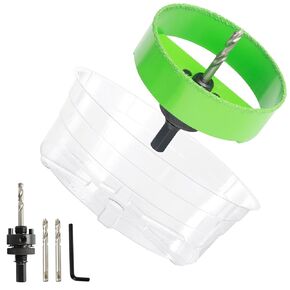 6-1/4 Inch Carbide Hole Saw for 6" Recessed Lights Can Lights, 6.25 Hole Saw Cutting Ceiling Plaster Drywall with Dust Bowl, 2X Faster