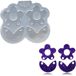 Angel Wings Cute Flowers Earring Resin Mold Flowers Shape Silicone Molds Epoxy Mold for DIY Earrings, Ear Studs, Key Chains, Pendant, Jewelry Making Crafts, Chocolate Cake Mold
