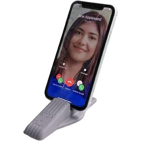 Stop & Talk is a Device Holder and Door Stopper All in One! Portable Phone and Tablet Mount for The Desk, Nightstand, or Anywhere! Compatible with iPhone and Smartphones