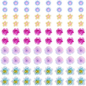 Craftdady 300 PCS Flatback Resin Flower Cabochons Mini Rose Floral Cabochons Sofellishing Flower Resin Sarms for Jewelry Making DIY Craft Scrapbooking Card Card Card