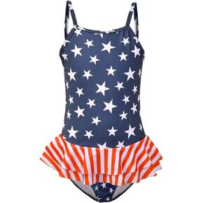 QPANCY One Piece Swimsuits for Girl Ruffle Unicorn Bathing Suits Strap Swimwear in Kuwait