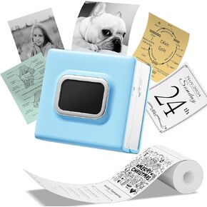 M02D Mini Pocket Bluetooth Thermal Printer, Mini Thermal Printer, Sticker Maker Machine, DIY Creation, Photos, Office, Notes, List, Gift Card, Receipt Printer - Black