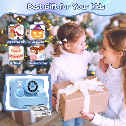 Kids Instant Print Camera, 30MP 1080P HD Digital Camera for Boys Girls with Color Pens & 32GB Card, Christmas Birthday Gifts Kids Toys for 3-12 Years Old (Purple) in Kuwait