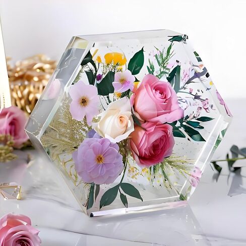 Epoxy Resin Molds Silicone,Large Heart Hexagon Square Silicone Resin Molds for Flower Preservation,Resin Casting,Bookend,Home Decors,DIY Resin Art in Saudi Arabia