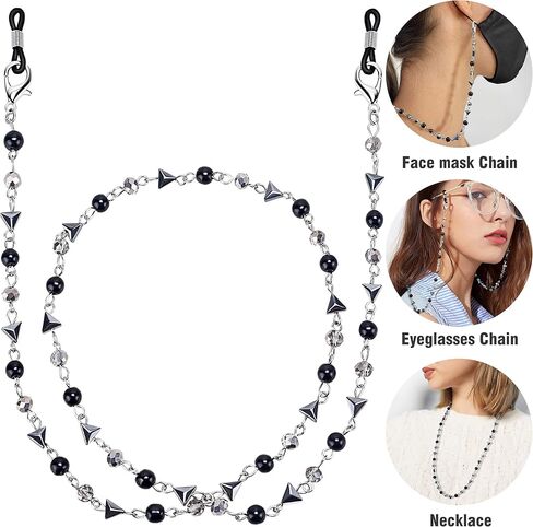 Azrra Face Mask Lanyard الأنيق حامل القناع بالخرز سلسلة الحبل الحبل الشحلي المضاد للنظارات الشمسية in Kuwait