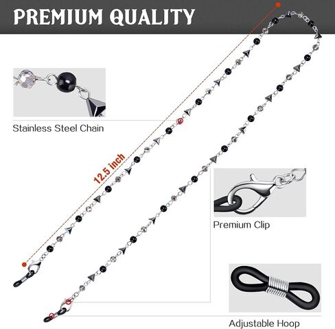 Azrra Face Mask Lanyard الأنيق حامل القناع بالخرز سلسلة الحبل الحبل الشحلي المضاد للنظارات الشمسية in Kuwait