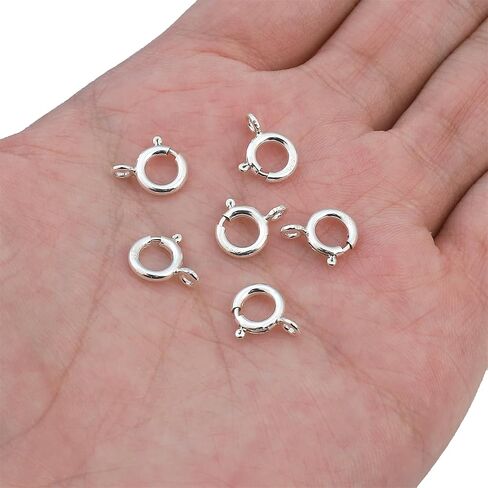 925 Sterling Silver Spring Clasps 8mm 6pcs for Jewelry Making Findings in Saudi Arabia