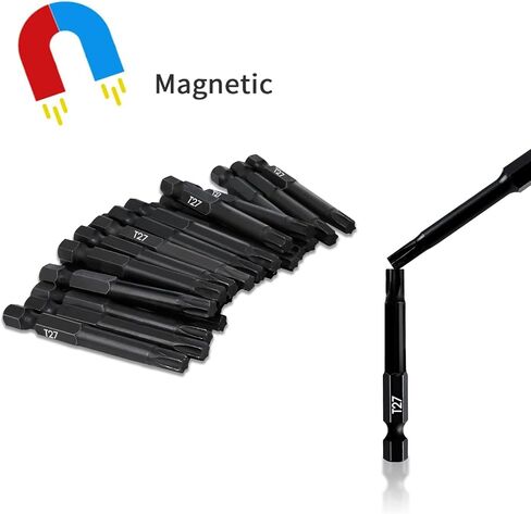 T20 Torx Bits (24 Pack - 2 Inch Impact Grade) 6 Point Torx Star Bit with Hex Shank - Hardened CRM Steel Alloy - Case Included in Kuwait