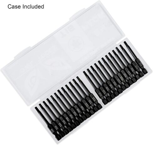 T20 Torx Bits (24 Pack - 2 Inch Impact Grade) 6 Point Torx Star Bit with Hex Shank - Hardened CRM Steel Alloy - Case Included in Kuwait
