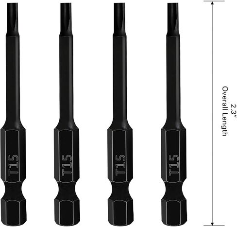 T20 Torx Bits (24 Pack - 2 Inch Impact Grade) 6 Point Torx Star Bit with Hex Shank - Hardened CRM Steel Alloy - Case Included in Kuwait