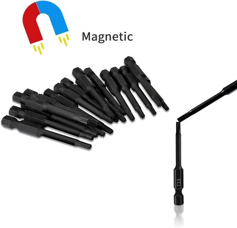 T20 Torx Bits (24 Pack - 2 Inch Impact Grade) 6 Point Torx Star Bit with Hex Shank - Hardened CRM Steel Alloy - Case Included in Kuwait