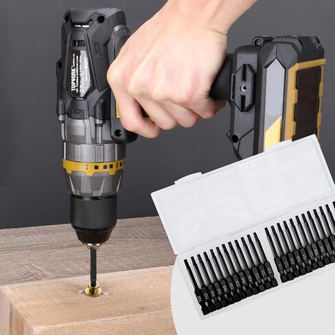 T20 Torx Bits (24 Pack - 2 Inch Impact Grade) 6 Point Torx Star Bit with Hex Shank - Hardened CRM Steel Alloy - Case Included in Kuwait
