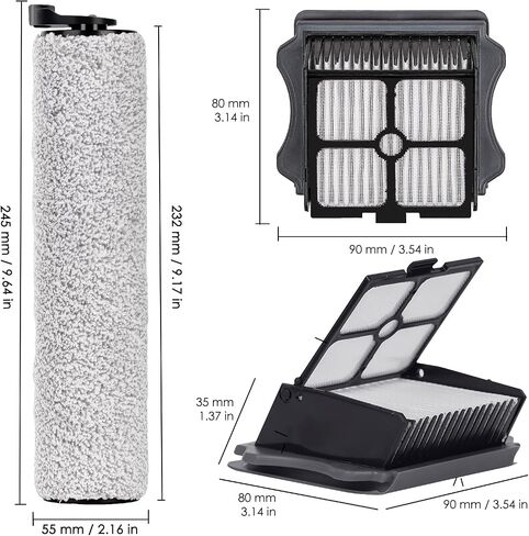 (4 Pack) One S3 Replacement HEPA Filter Compatible with Tineco iFloor 3, Floor One S3, Floor One S5, Floor One S5 Pro 2, Cordless Wet Dry Vacuum Cleaner, Vacuum Cleaners Parts, 4 Filters in Kuwait