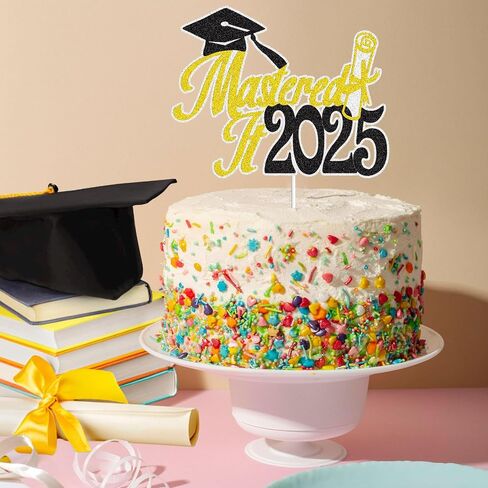 أتقنتها 2025 كعكة توبر ، تهانينا تتقنها ماجستير درجة الماجستير ديكور كعكة ، تهانينا فئة غراد من 2025 ديكورات حفل التخرج (الذهب الأخضر) in Kuwait