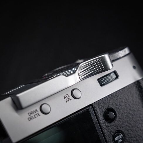 Iborrys Metal Thumb Up Grip for Fujifilm Fuji X100VI Camera, Hot Shoe Thumb Rest Support Grip ，Exclusive Vintage Anti-Slip Pattern, Enhance The camera's Grip Feel (Silver) in Saudi Arabia