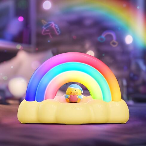 Rainbow Night Light, Kids Light with Three Mode and 30 min Timing LED Rechargeable Touch Control Neon Light for Kids Room,Nursery Night Light for Baby, Gift for Girls and Boys (Pink) in Saudi Arabia