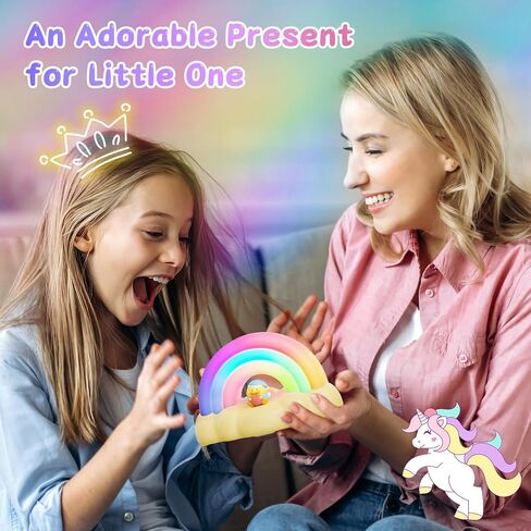 Rainbow Night Light, Kids Light with Three Mode and 30 min Timing LED Rechargeable Touch Control Neon Light for Kids Room,Nursery Night Light for Baby, Gift for Girls and Boys (Pink) in Saudi Arabia
