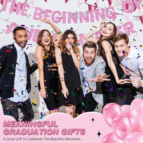 Fulmoon Pre Strung the Beginning of a New Chapter Banner, Glitter Graduation Party Decorations, Happy Retirement Supplies, Going Away Farewell New Home Job Change Party Sign Garland(Red) in Saudi Arabia