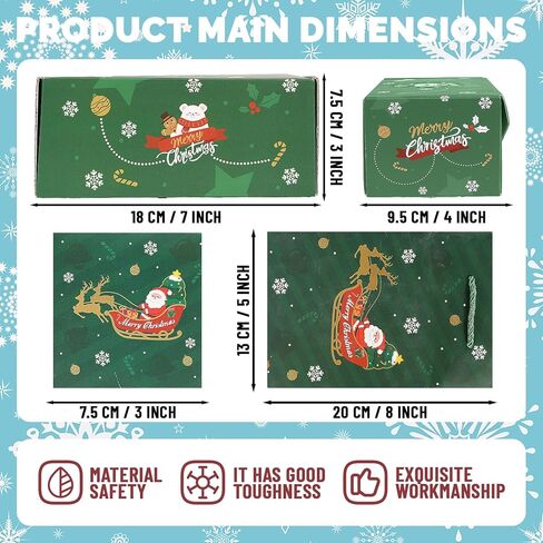 صندوق هدايا مفاجأة للانفجار مقابل المال مع بطاقة عيد الميلاد المنبثقة ، و 20 جهازًا قابلة للطي قابلة للطي ، و Gold Silver Confetti ، هدايا عيد الميلاد الإبداعية لديكور عيد ميلاد الحفلات (الأخضر) in Kuwait