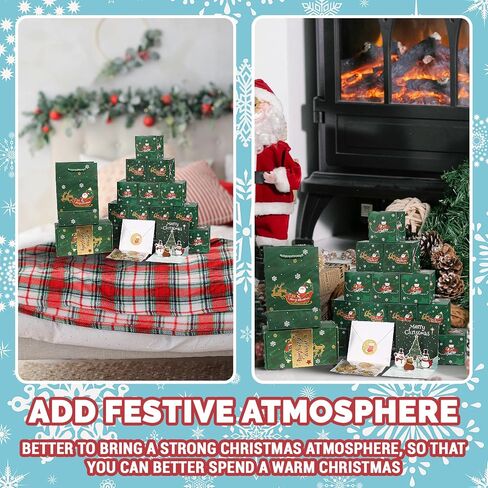 Surprise Explosion Gift Box for Money with Christmas Pop Up Card, 20 Pcs Folding Bouncing Boxes and Gold Silver Confetti, Creative Xmas Gifts for Party Birthday Decor (Green) in Saudi Arabia