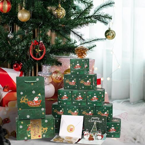 صندوق هدايا مفاجأة للانفجار مقابل المال مع بطاقة عيد الميلاد المنبثقة ، و 20 جهازًا قابلة للطي قابلة للطي ، و Gold Silver Confetti ، هدايا عيد الميلاد الإبداعية لديكور عيد ميلاد الحفلات (الأخضر) in Kuwait