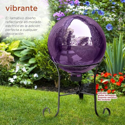 Alpine Corporation 10" Diameter Indoor Outdoor Glass Gazing Globe Garden Decor, Purple in Saudi Arabia