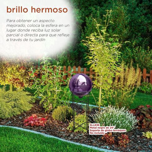 Alpine Corporation 10" Diameter Indoor Outdoor Glass Gazing Globe Garden Decor, Purple in Saudi Arabia