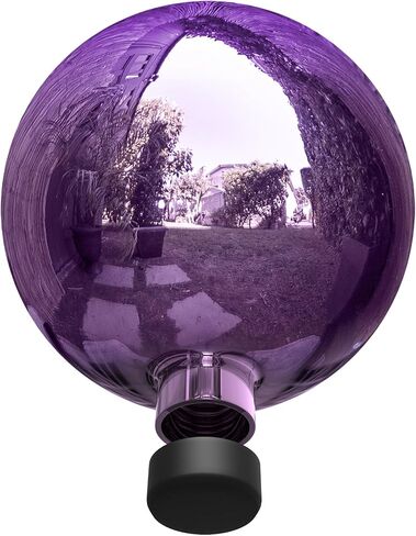 Alpine Corporation 10" Diameter Indoor Outdoor Glass Gazing Globe Garden Decor, Purple in Saudi Arabia