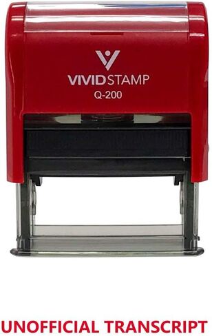 Unofficial Transcript Self Inking Rubber Stamp (Red Ink) - X-Large in Saudi Arabia