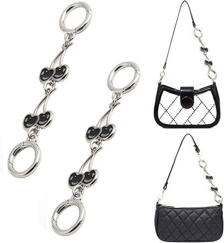 2 PCS Cherry Link Purse Making Strap Extender, 5.19Inch Bag Chain Handbag Strap Pendant Charms Women's Bag Clutch Strap Extension Alloy Swivel Clasps Bag Strap Accessories Replacement Purse in Saudi Arabia