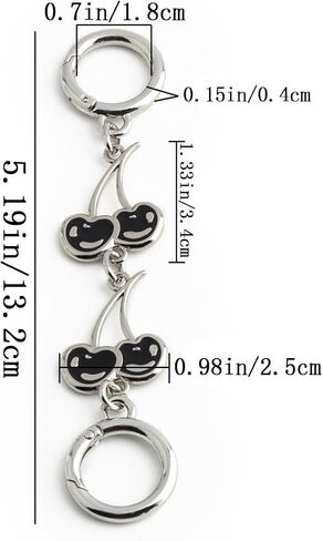 2 PCS Cherry Link Purse Making Strap Extender, 5.19Inch Bag Chain Handbag Strap Pendant Charms Women's Bag Clutch Strap Extension Alloy Swivel Clasps Bag Strap Accessories Replacement Purse in Saudi Arabia