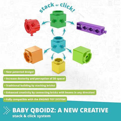 Engino | Baby Qboidz - My First Steps - Medium Tub Building Blocks for Toddlers Ages 1.5+ in Saudi Arabia