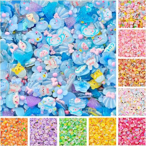 Slime Charms for Slime,80pcs Decoden Cute Mini Resin Charms Bulk Kit, 3D Small FlatBack Charm for DIY Crafts Decoration Phone Case Making.Junk Case Charm for Junk Cases in Kuwait
