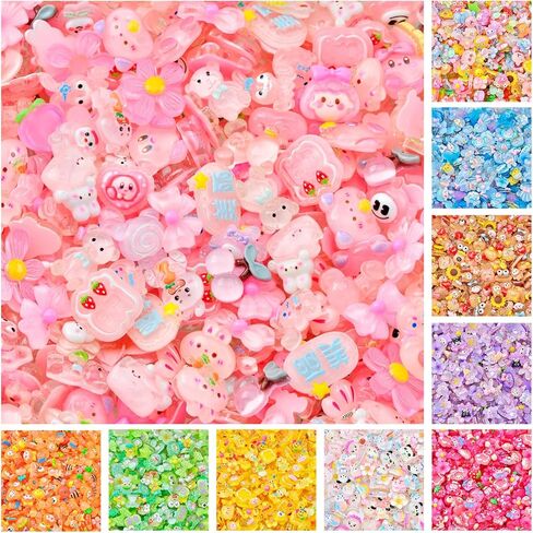 Slime Charms for Slime,80pcs Decoden Cute Mini Resin Charms Bulk Kit, 3D Small FlatBack Charm for DIY Crafts Decoration Phone Case Making.Junk Case Charm for Junk Cases in Kuwait