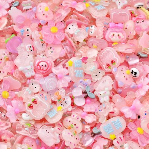 Slime Charms for Slime,80pcs Decoden Cute Mini Resin Charms Bulk Kit, 3D Small FlatBack Charm for DIY Crafts Decoration Phone Case Making.Junk Case Charm for Junk Cases in Kuwait