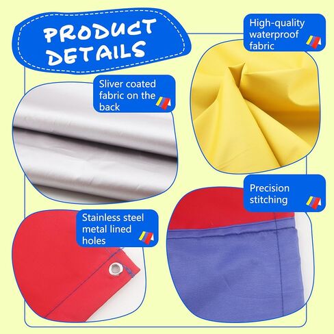 2 Pcs Playground Canopy Swingset Replacement Tarp Roof Waterproof Swing Set Tarp Sunshade UV Protection Cover for Kids Outdoor Playground Playset Accessories, 52 × 90 in in Kuwait