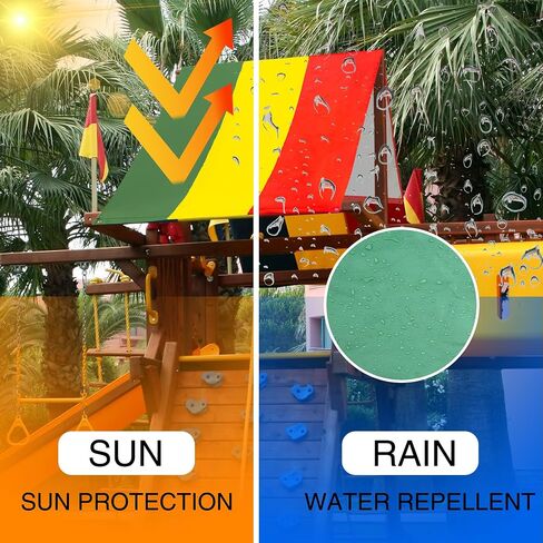 2 Pcs Playground Canopy Swingset Replacement Tarp Roof Waterproof Swing Set Tarp Sunshade UV Protection Cover for Kids Outdoor Playground Playset Accessories, 52 × 90 in in Kuwait
