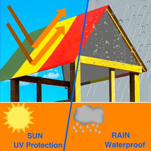 2 Pcs Playground Canopy Swingset Replacement Tarp Roof Waterproof Swing Set Tarp Sunshade UV Protection Cover for Kids Outdoor Playground Playset Accessories, 52 × 90 in in Kuwait