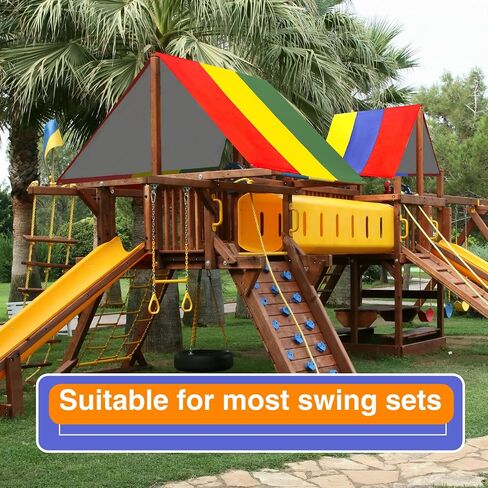 2 Pcs Playground Canopy Swingset Replacement Tarp Roof Waterproof Swing Set Tarp Sunshade UV Protection Cover for Kids Outdoor Playground Playset Accessories, 52 × 90 in in Kuwait