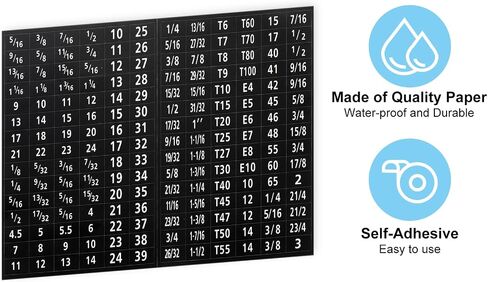 PATIKIL Tool Box Labels, 4 Set 180 Toolbox Decals Wrench Socket Size Stickers for Socket Sets Tools Labeling Organization, Black in Saudi Arabia