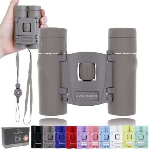 CROSSROAD 10x Binoculars for Adults and Children, Mini Pocket Binoculars, Waterproof Compact Binoculars for Bird Watching, Hunting, Concerts, Theater, Opera, Travel, Japan Quality (Light Blue) in Saudi Arabia