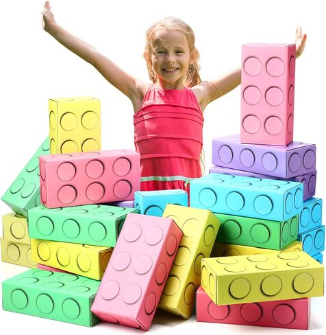 24 Pack Cardboard Building Blocks, Large Cardboard Blocks for Kids Jumbo Building Bricks for Building and Stacking Game, 9.8" x 4.7" x 2.8" in Saudi Arabia