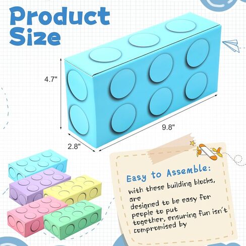 24 Pack Cardboard Building Blocks, Large Cardboard Blocks for Kids Jumbo Building Bricks for Building and Stacking Game, 9.8" x 4.7" x 2.8" in Saudi Arabia