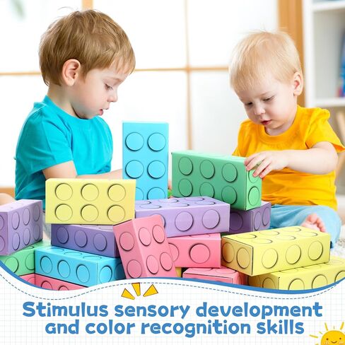 24 Pack Cardboard Building Blocks, Large Cardboard Blocks for Kids Jumbo Building Bricks for Building and Stacking Game, 9.8" x 4.7" x 2.8" in Saudi Arabia