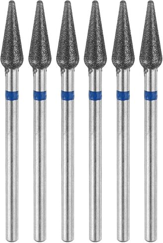 HARFINGTON 6pcs 200-230 Grits Diamond Grinding Bit 4.2mm Bullet-Head 2.35mm Shank 12mm Length Stone Sanding Drill Bits Rotary Tool for Ceramic Glass Nails Grinding Polishing in Saudi Arabia