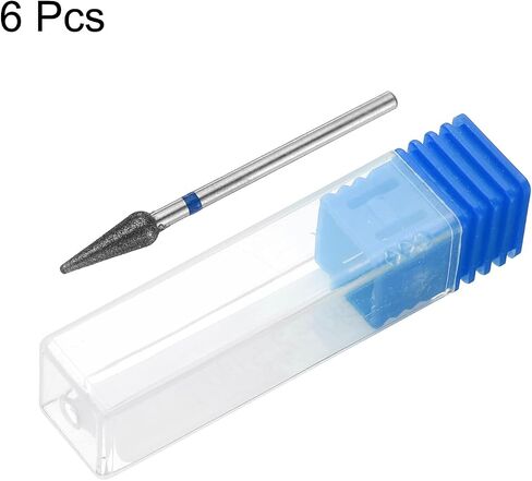 HARFINGTON 6pcs 200-230 Grits Diamond Grinding Bit 4.2mm Bullet-Head 2.35mm Shank 12mm Length Stone Sanding Drill Bits Rotary Tool for Ceramic Glass Nails Grinding Polishing in Saudi Arabia