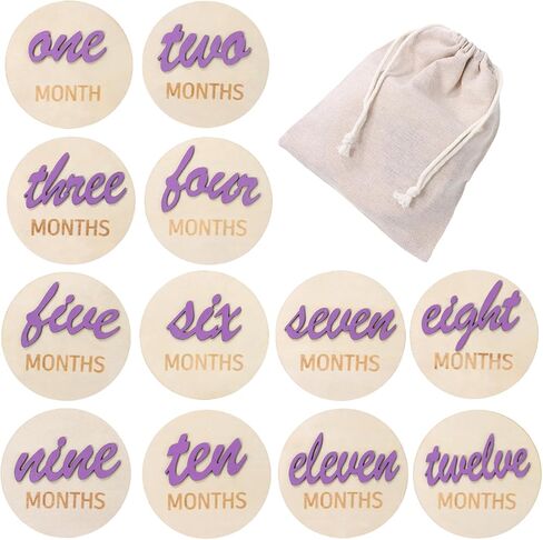 3D Baby Monthly Milestone Cards, Wooden First Year Milestone Signs, Baby Monthly Announcement Sign, Newborn Photography Props to Document Baby's Growth in Kuwait